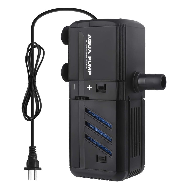 NO.17 Submersible Aquarium Internal Filter 6W, Adjustable Fish Tank Filter with 132 GPH Water Pump for 1-10 Gallon Fish Tank - Image 1
